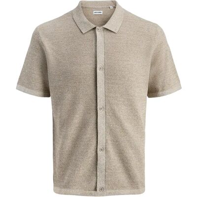 Kurzarmshirt aus Mesh Jack & Jones George Beige S Homme Kurzarmshirt aus Mesh Jack & Jones George Beige S Homme