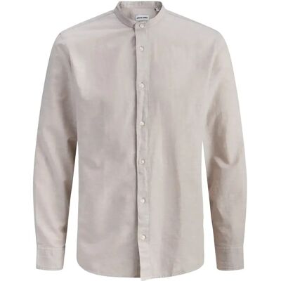Langarmshirt mit Streifenkragen Jack & Jones Breeze Beige M Homme Langarmshirt mit Streifenkragen Jack & Jones Breeze Beige M Homme