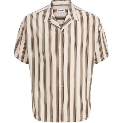 Gestreiftes Hemd Jack & Jones Jeff Resort Beige L Homme Gestreiftes Hemd Jack & Jones Jeff Resort Beige L Homme