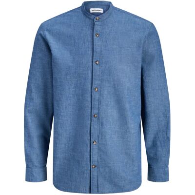 Langarmhemd mit Knopf Jack & Jones Summer Linen Bleu S Homme Langarmhemd mit Knopf Jack & Jones Summer Linen Bleu S Homme