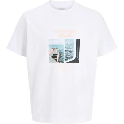 T-Shirt Jack & Jones Jornorrebro Blanc L Homme T-Shirt Jack & Jones Jornorrebro Blanc L Homme