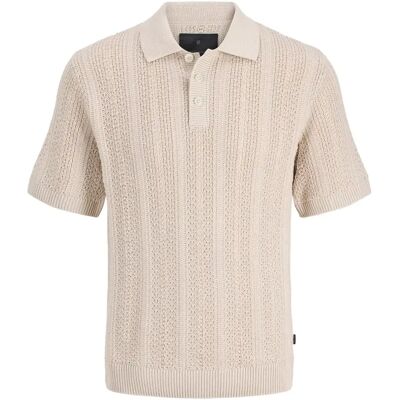 Polo-Shirt aus Mesh Jack & Jones Blawinston Beige S Homme Polo-Shirt aus Mesh Jack & Jones Blawinston Beige S Homme