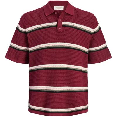 Gestreiftes Poloshirt Jack & Jones Maine Rouge L Homme Gestreiftes Poloshirt Jack & Jones Maine Rouge L Homme