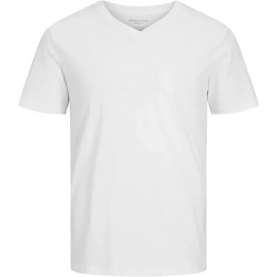 T-Shirt mit V-Ausschnitt Jack & Jones Organic Basic Blanc L Homme T-Shirt mit V-Ausschnitt Jack & Jones Organic Basic Blanc L Homme
