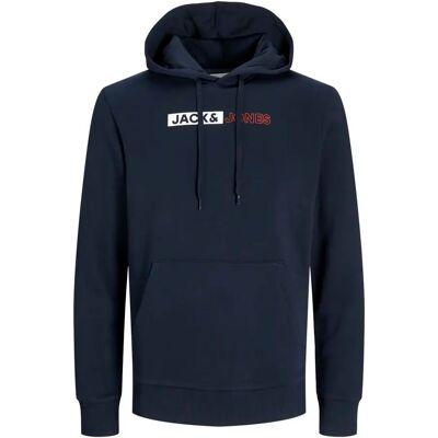 Hoodie Jack & Jones Corp Logo Play Pls Bleu 8XL Homme Hoodie Jack & Jones Corp Logo Play Pls Bleu 8XL Homme