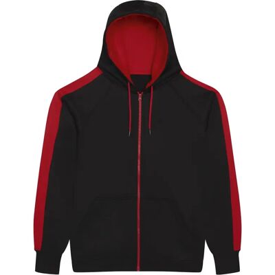 Sportlicher Zip-Sweatshirt Just Hoods Noir 2XL Mixte Sportlicher Zip-Sweatshirt Just Hoods Noir 2XL Mixte