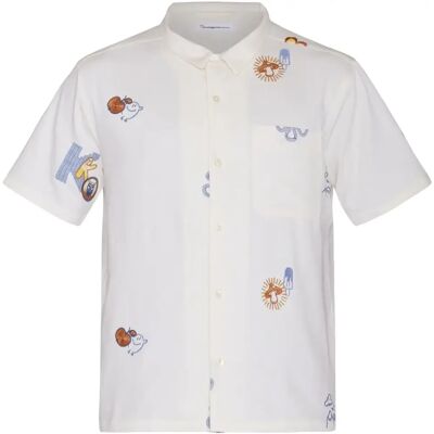 Bedrucktes Hemd KnowledgeCotton Apparel Box fit Blanc S Homme Bedrucktes Hemd KnowledgeCotton Apparel Box fit Blanc S Homme