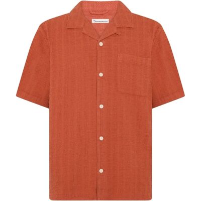 Strukturierte Hemd KnowledgeCotton Apparel Rouge XL Homme Strukturierte Hemd KnowledgeCotton Apparel Rouge XL Homme