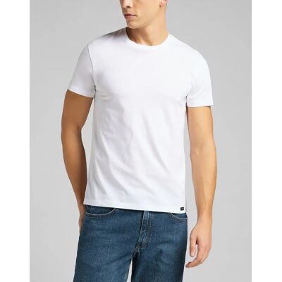 T-Shirt Lee Twin Pack Rundhalsausschnitt Blanc 2XL Homme T-Shirt Lee Twin Pack Rundhalsausschnitt Blanc 2XL Homme