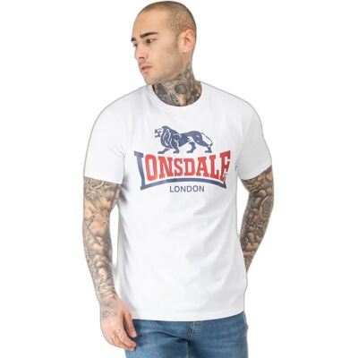 T-Shirt Lonsdale Lion Two Tone Regular Fit Blanc 3XL Homme T-Shirt Lonsdale Lion Two Tone Regular Fit Blanc 3XL Homme
