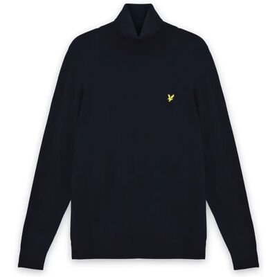 Pull mit Rundhalsausschnitt aus Baumwolle und Merinowolle Lyle & Scott Bleu M Homme Pull mit Rundhalsausschnitt aus Baumwolle und Merinowolle Lyle & Scott Bleu M Homme