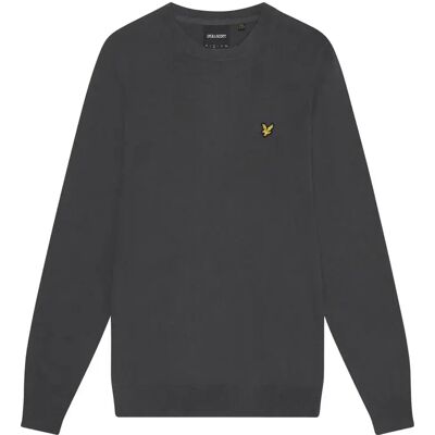 Pullover mit Rundhalsausschnitt aus Merino-Baumwolle Lyle & Scott Gris L Homme Pullover mit Rundhalsausschnitt aus Merino-Baumwolle Lyle & Scott Gris L Homme