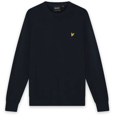 Pullover mit Rundhalsausschnitt aus Merino-Baumwolle Lyle & Scott Bleu M Mixte Pullover mit Rundhalsausschnitt aus Merino-Baumwolle Lyle & Scott Bleu M Mixte
