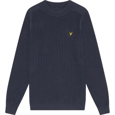 Ripp-Pullover mit Stehkragen Lyle & Scott Bleu XS Homme Ripp-Pullover mit Stehkragen Lyle & Scott Bleu XS Homme