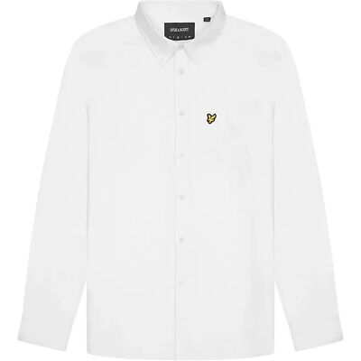 Langarmshirt Lyle & Scott Plain Oxford Blanc S Homme Langarmshirt Lyle & Scott Plain Oxford Blanc S Homme