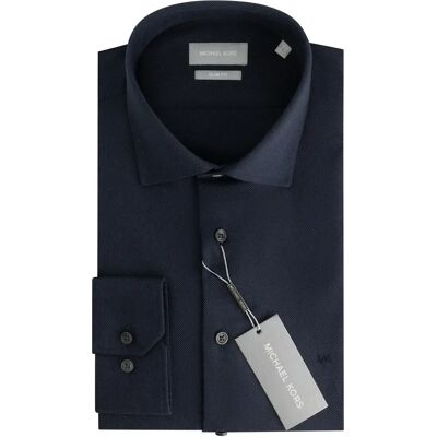 Langarmshirt Michael Kors Structured Dobby Slim Bleu 42 Homme Langarmshirt Michael Kors Structured Dobby Slim Bleu 42 Homme