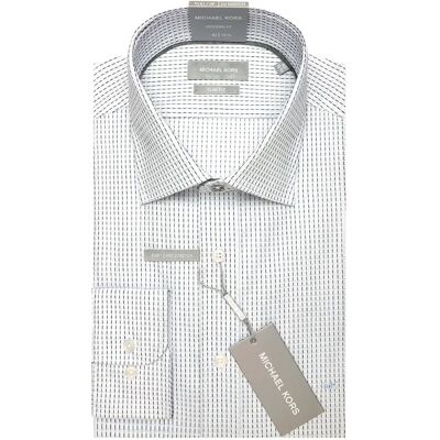 Langarmshirt Michael Kors Shadow Check Slim Fit Bleu 38 Homme Langarmshirt Michael Kors Shadow Check Slim Fit Bleu 38 Homme