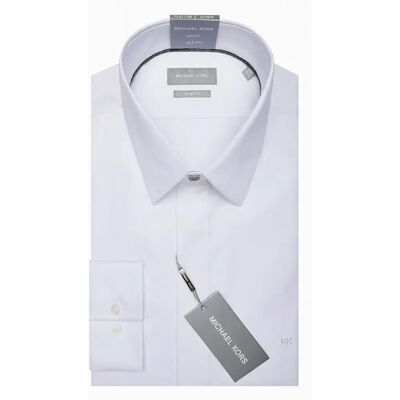 Langarmshirt Michael Kors Sateen Solid Slim Fit Blanc 38 Homme Langarmshirt Michael Kors Sateen Solid Slim Fit Blanc 38 Homme