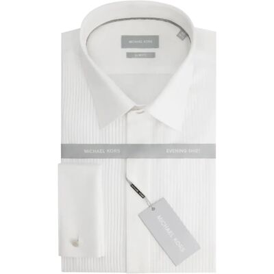 Langarmshirt Michael Kors Tuxedo Slim Fit Blanc 38 Homme Langarmshirt Michael Kors Tuxedo Slim Fit Blanc 38 Homme
