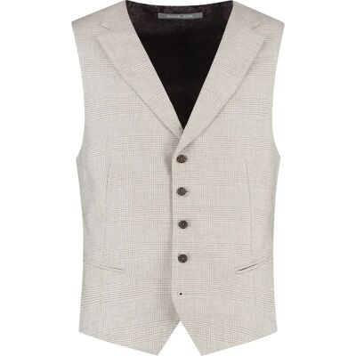 Anzugweste Michael Kors Linen Blend Check Beige 56 Homme Anzugweste Michael Kors Linen Blend Check Beige 56 Homme