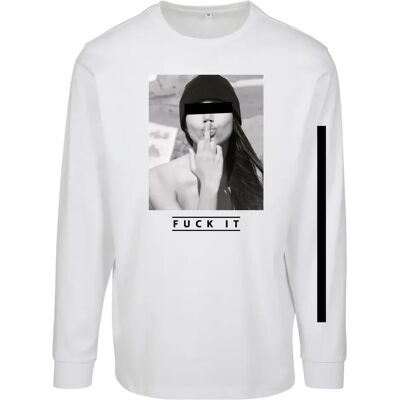 Sweatshirt Mister Tee Fuck it Blanc S Homme Sweatshirt Mister Tee Fuck it Blanc S Homme