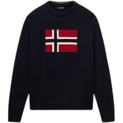 Langarmshirt Napapijri D-Mura C Bleu L Homme Langarmshirt Napapijri D-Mura C Bleu L Homme