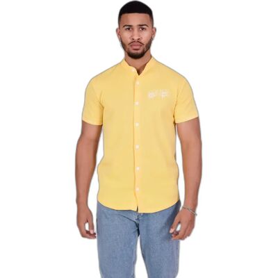 Hemd mit Mao-Kragen Project X Paris Style maille Jaune L Homme Hemd mit Mao-Kragen Project X Paris Style maille Jaune L Homme