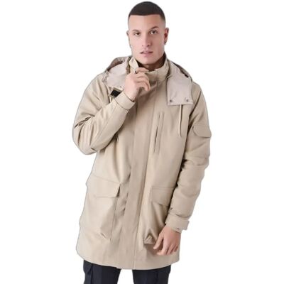 Lange Daunenjacke mit Taschen Project X Paris Blanc S Homme Lange Daunenjacke mit Taschen Project X Paris Blanc S Homme