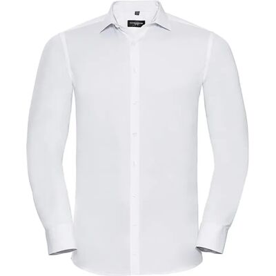 Langarmshirt Russell Athletic Ultimate Stretch Blanc M Homme Langarmshirt Russell Athletic Ultimate Stretch Blanc M Homme