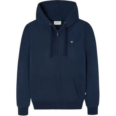 Klassische Baumwoll Kapuzenjacke mit Reißverschluss Silbon Bleu L Homme Klassische Baumwoll Kapuzenjacke mit Reißverschluss Silbon Bleu L Homme