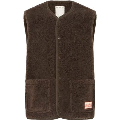 Ärmelloses Fleece Solid Tans Marron L Homme Ärmelloses Fleece Solid Tans Marron L Homme