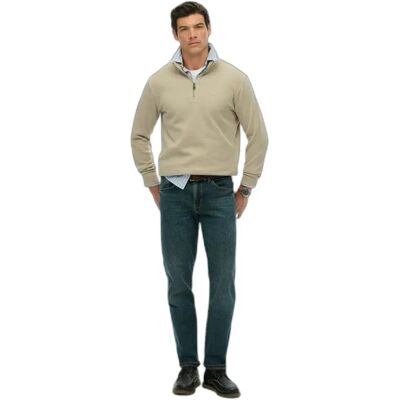 Ripp-Pullover mit Reißverschlusskragen Superdry Vert 2XL Homme Ripp-Pullover mit Reißverschlusskragen Superdry Vert 2XL Homme