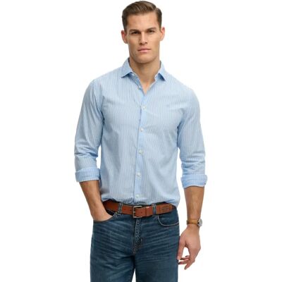 Langarmshirt Superdry Cut Away Poplin Bleu 2XL Homme Langarmshirt Superdry Cut Away Poplin Bleu 2XL Homme