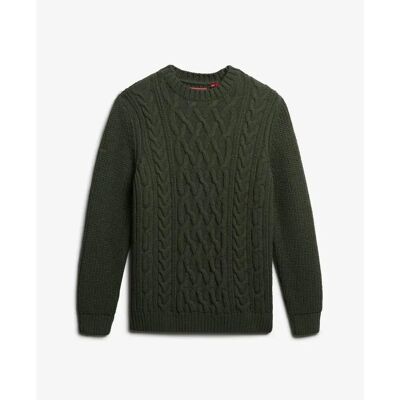 Zopfmuster Pullover Superdry Jacob Vert 2XL Homme Zopfmuster Pullover Superdry Jacob Vert 2XL Homme