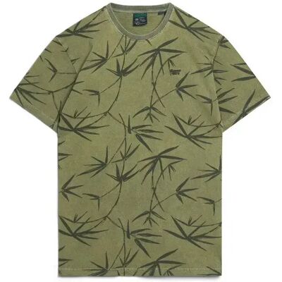 Überfärbtes bedrucktes T-Shirt Superdry Vintage Vert XL Homme Überfärbtes bedrucktes T-Shirt Superdry Vintage Vert XL Homme