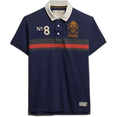 Polo-Shirt Superdry Emblem Jersey Bleu S Homme Polo-Shirt Superdry Emblem Jersey Bleu S Homme