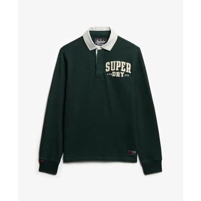 Langärmeliges Polo-Shirt Superdry Vintage Athletic Rugby Vert L Homme Langärmeliges Polo-Shirt Superdry Vintage Athletic Rugby Vert L Homme