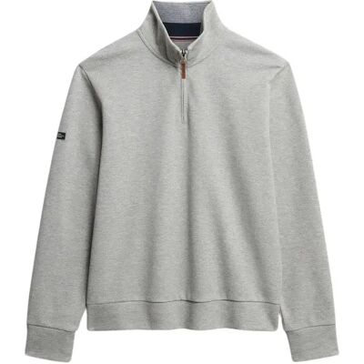 Piqué Hoodie mit Reißverschlusskragen Superdry Core Gris XL Homme Piqué Hoodie mit Reißverschlusskragen Superdry Core Gris XL Homme