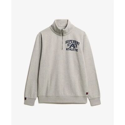 Pullover mit Reißverschlusskragen Superdry Vintage Athletic Gris 2XL Homme Pullover mit Reißverschlusskragen Superdry Vintage Athletic Gris 2XL Homme
