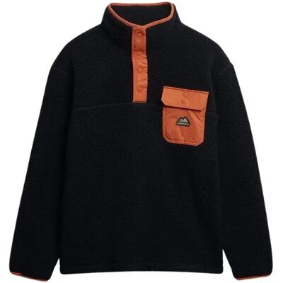 Fleece-Pullover mit Druckknopfkragen Superdry Fuji Bleu L Homme Fleece-Pullover mit Druckknopfkragen Superdry Fuji Bleu L Homme