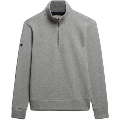 Piqué Hoodie mit Reißverschlusskragen Superdry Essential Gris XL Homme Piqué Hoodie mit Reißverschlusskragen Superdry Essential Gris XL Homme