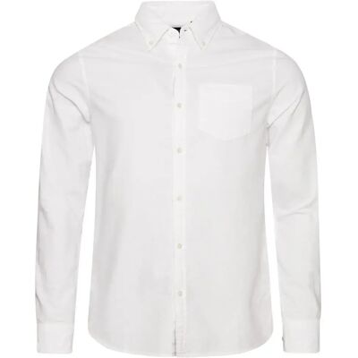 Langarmshirt aus Bio-Baumwolle Superdry Oxford Blanc XL Homme Langarmshirt aus Bio-Baumwolle Superdry Oxford Blanc XL Homme