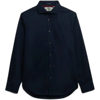 Langarmshirt Superdry Cut Away Poplin Bleu 2XL Homme Langarmshirt Superdry Cut Away Poplin Bleu 2XL Homme