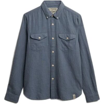 Langarmshirt Superdry Merchant Lite Bleu M Homme Langarmshirt Superdry Merchant Lite Bleu M Homme