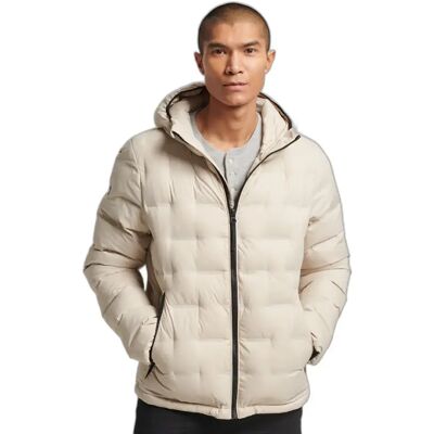 Gesteppte kurze Daunenjacke Superdry Beige XL Homme Gesteppte kurze Daunenjacke Superdry Beige XL Homme