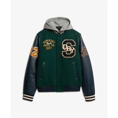 Kapuzenshirt mit Wappen Superdry College Vert M Homme Kapuzenshirt mit Wappen Superdry College Vert M Homme
