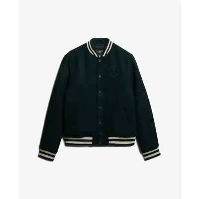 Daunenjacke Superdry Bomber en laine Varsity Monogram Vert S Homme Daunenjacke Superdry Bomber en laine Varsity Monogram Vert S Homme