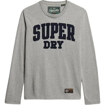 Langarmshirt Superdry Athletic Gris S Homme Langarmshirt Superdry Athletic Gris S Homme