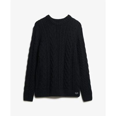 Gestrickter Pullover mit Twists Superdry Jacob Bleu 2XL Homme Gestrickter Pullover mit Twists Superdry Jacob Bleu 2XL Homme