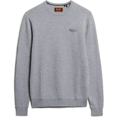 Slim-Fit Rundhals-Pullover Superdry Essential Gris XL Homme Slim-Fit Rundhals-Pullover Superdry Essential Gris XL Homme